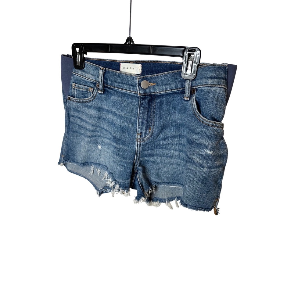 Hatch Blue Distressed Denim Jean Shorts
